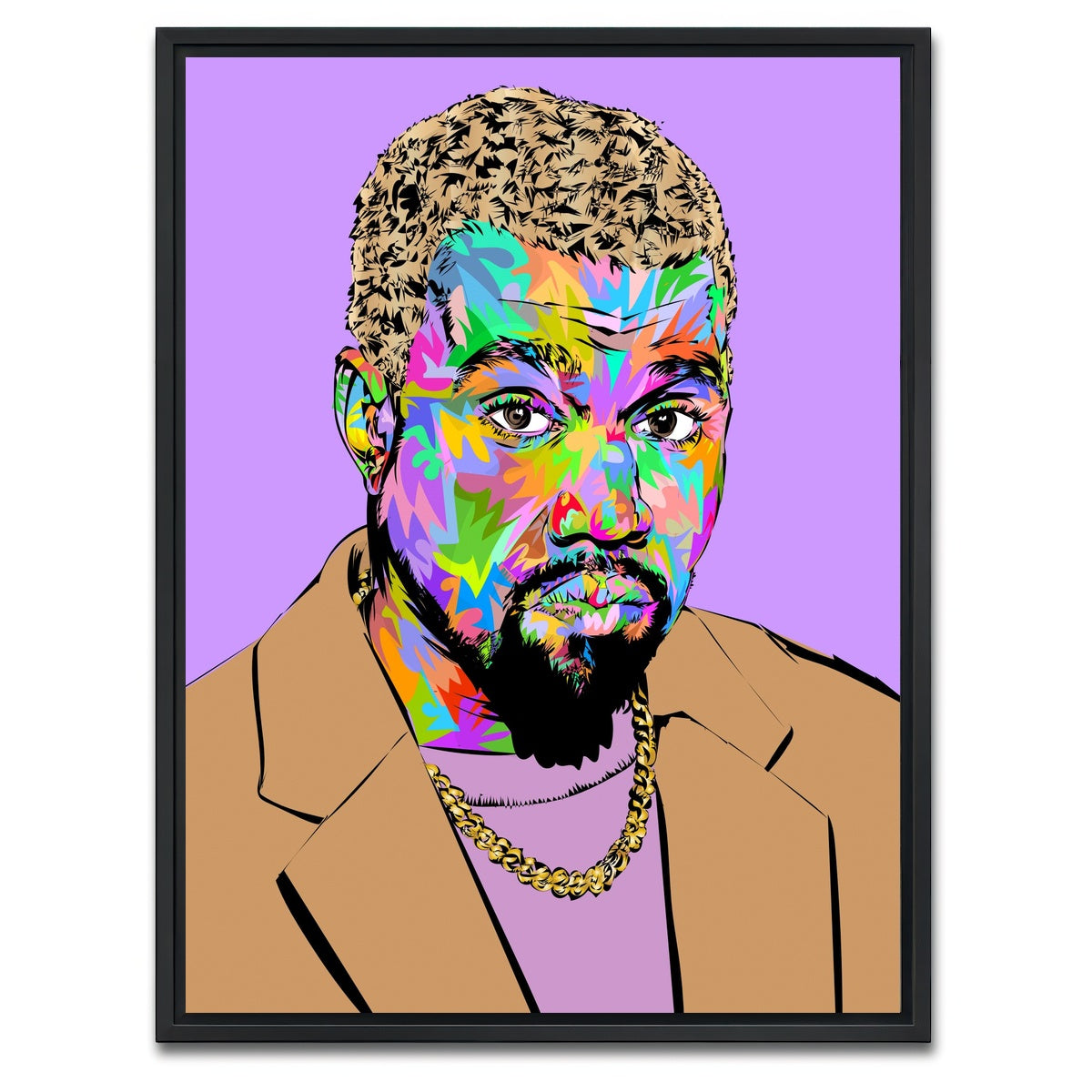 AUTO-MOCKUP WHITE | KANYE WEST | 1 Piece | Black Framed Canvas | group=3x4