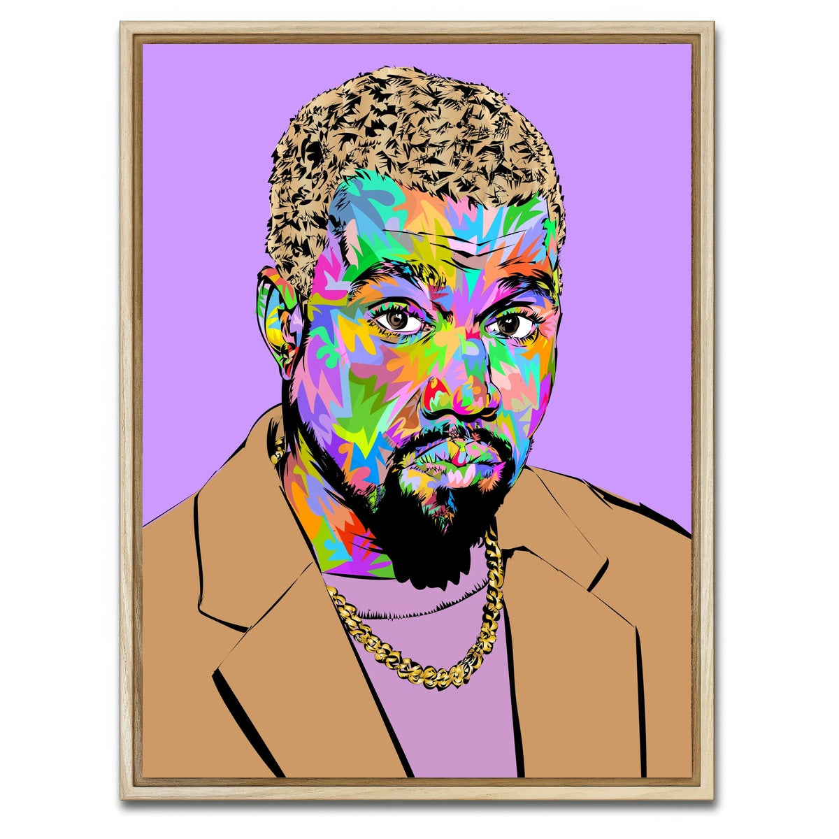 AUTO-MOCKUP WHITE | KANYE WEST | 1 Piece | Natural Framed Canvas | group=3x4