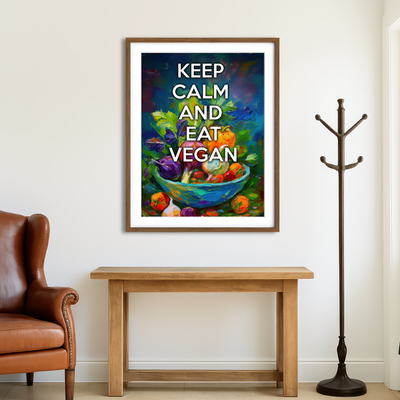 AUTO-MOCKUP ROOM | Keep Calm Eat Vegan Wall Art
