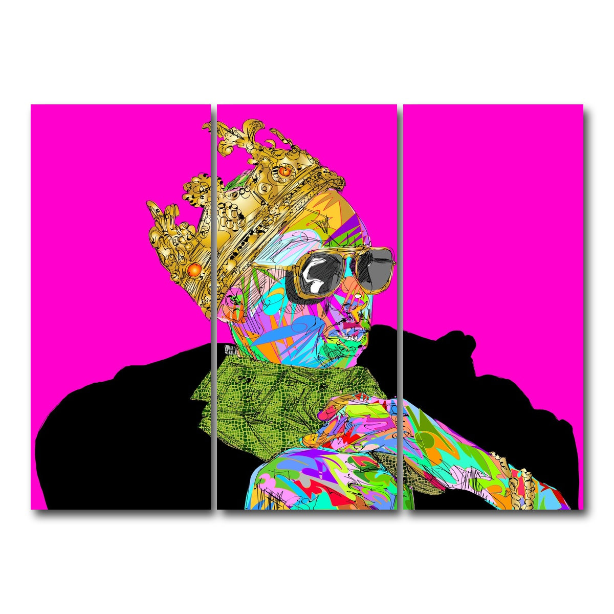 AUTO-MOCKUP WHITE | KING CHAPPELLE | 3 Piece | Gallery Wrap Canvas | group=8x18