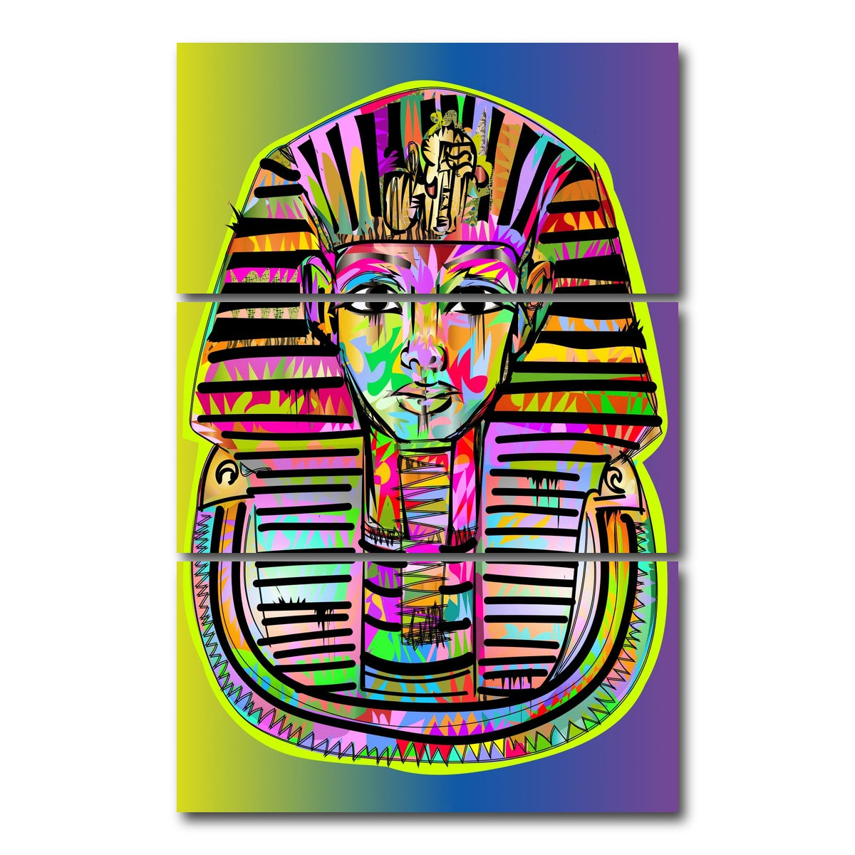 AUTO-MOCKUP WHITE | KING TUT GOLD | 3 Piece | Gallery Wrap Canvas | group=12x24_stacked