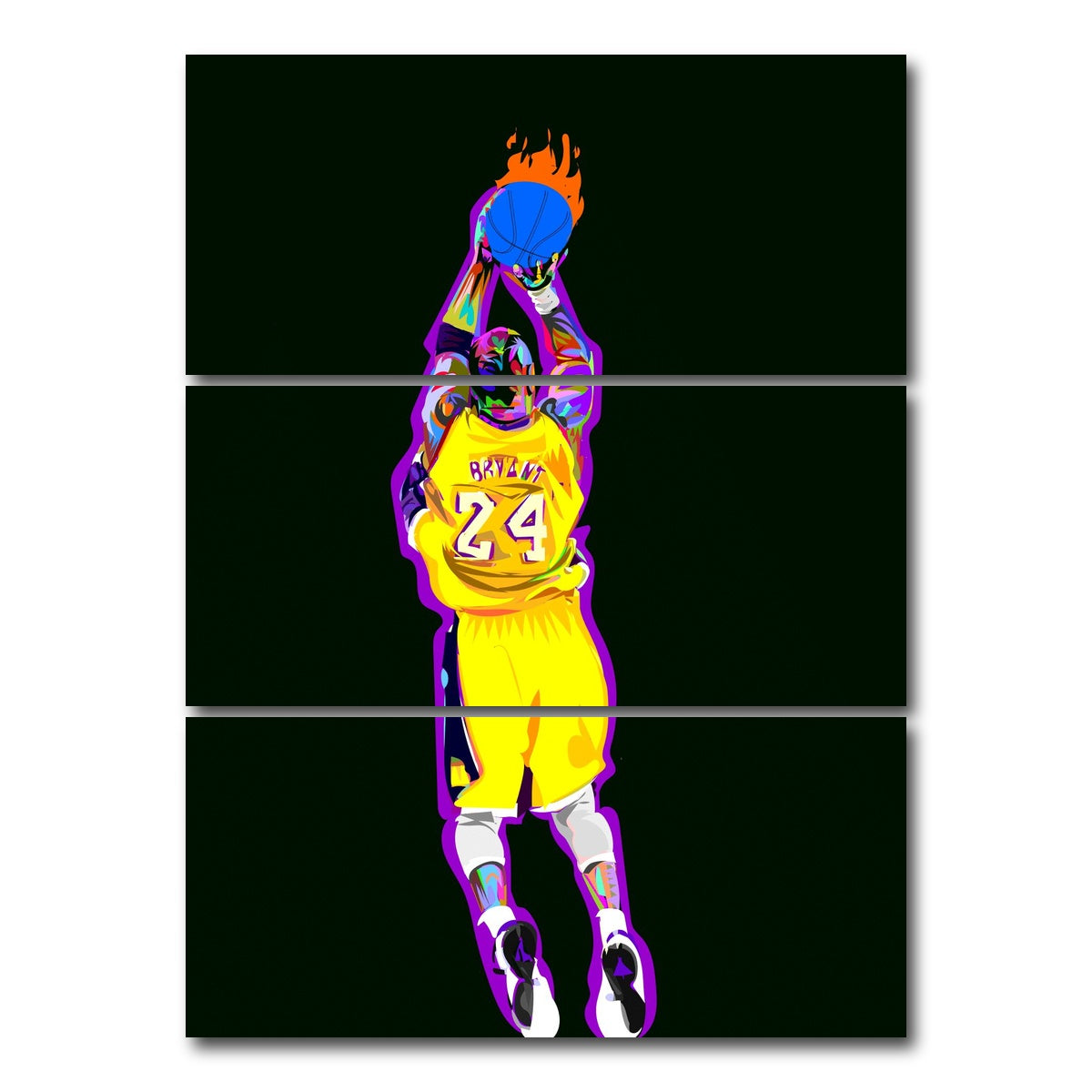 AUTO-MOCKUP WHITE | KOBE 1 | 3 Piece | Gallery Wrap Canvas | group=8x18_stacked