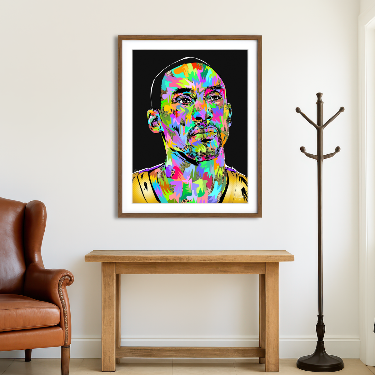 AUTO-MOCKUP ROOM | Kobe Portrait Black Wall Art