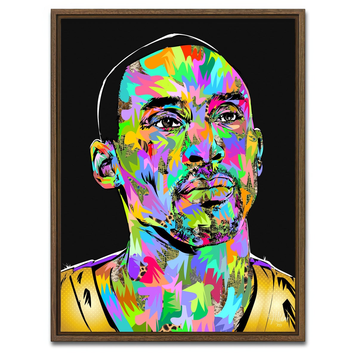 AUTO-MOCKUP WHITE | KOBE PORTRAIT BLACK | 1 Piece | Walnut Framed Canvas | group=3x4