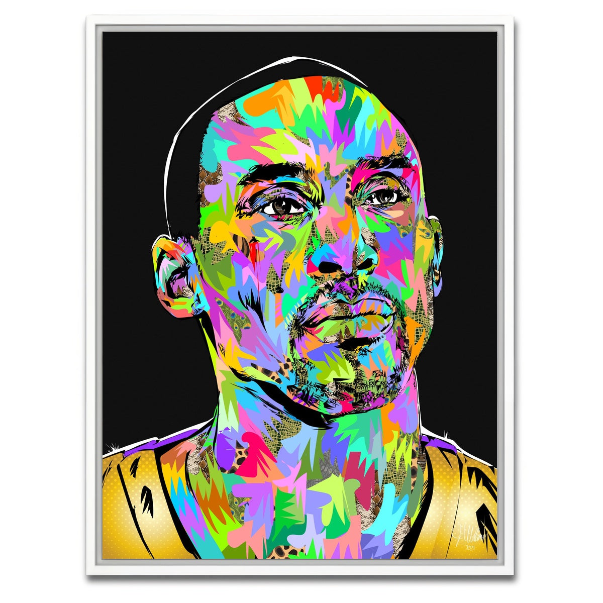 AUTO-MOCKUP WHITE | KOBE PORTRAIT BLACK | 1 Piece | White Framed Canvas | group=3x4