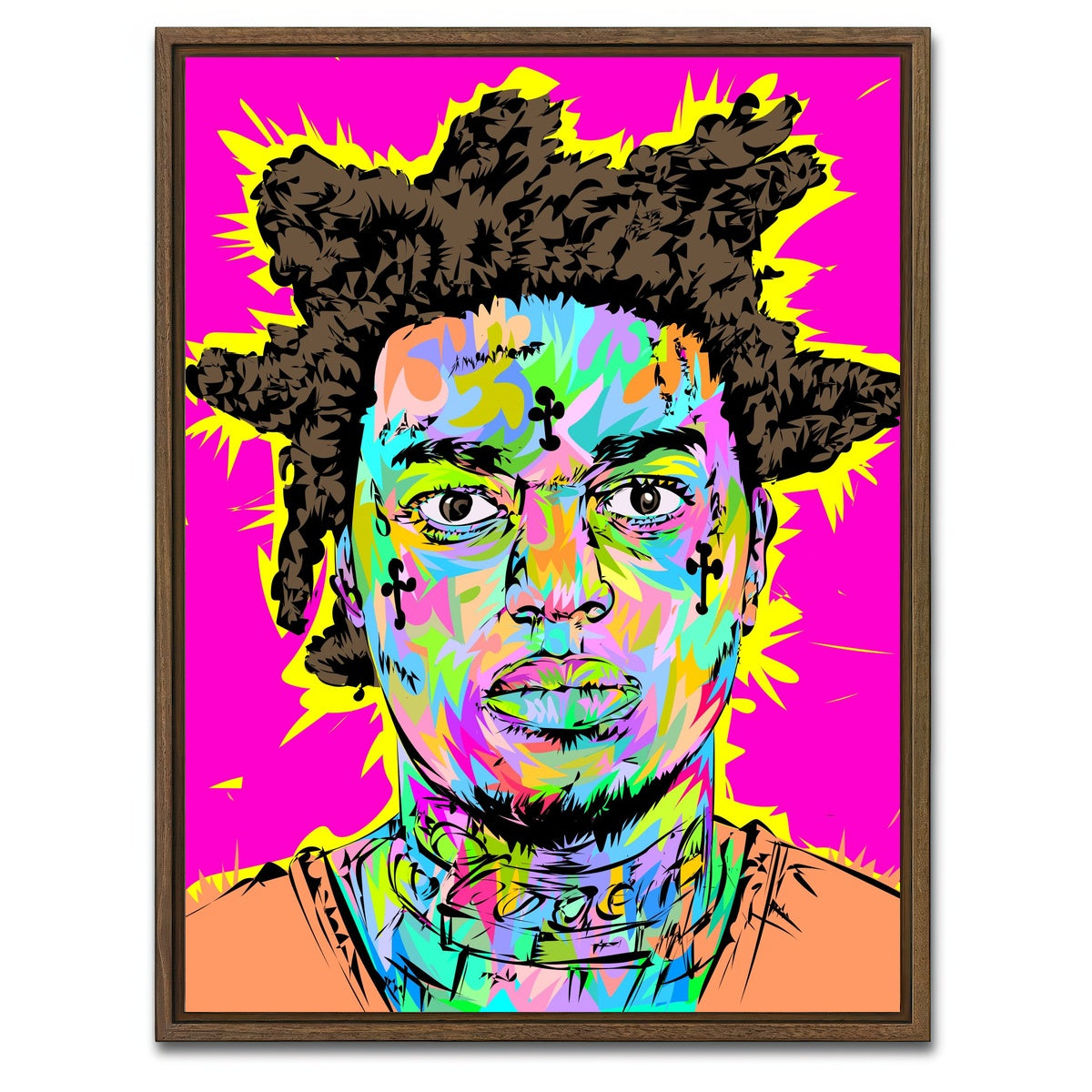 AUTO-MOCKUP WHITE | KODACK BLACK | 1 Piece | Walnut Framed Canvas | group=3x4