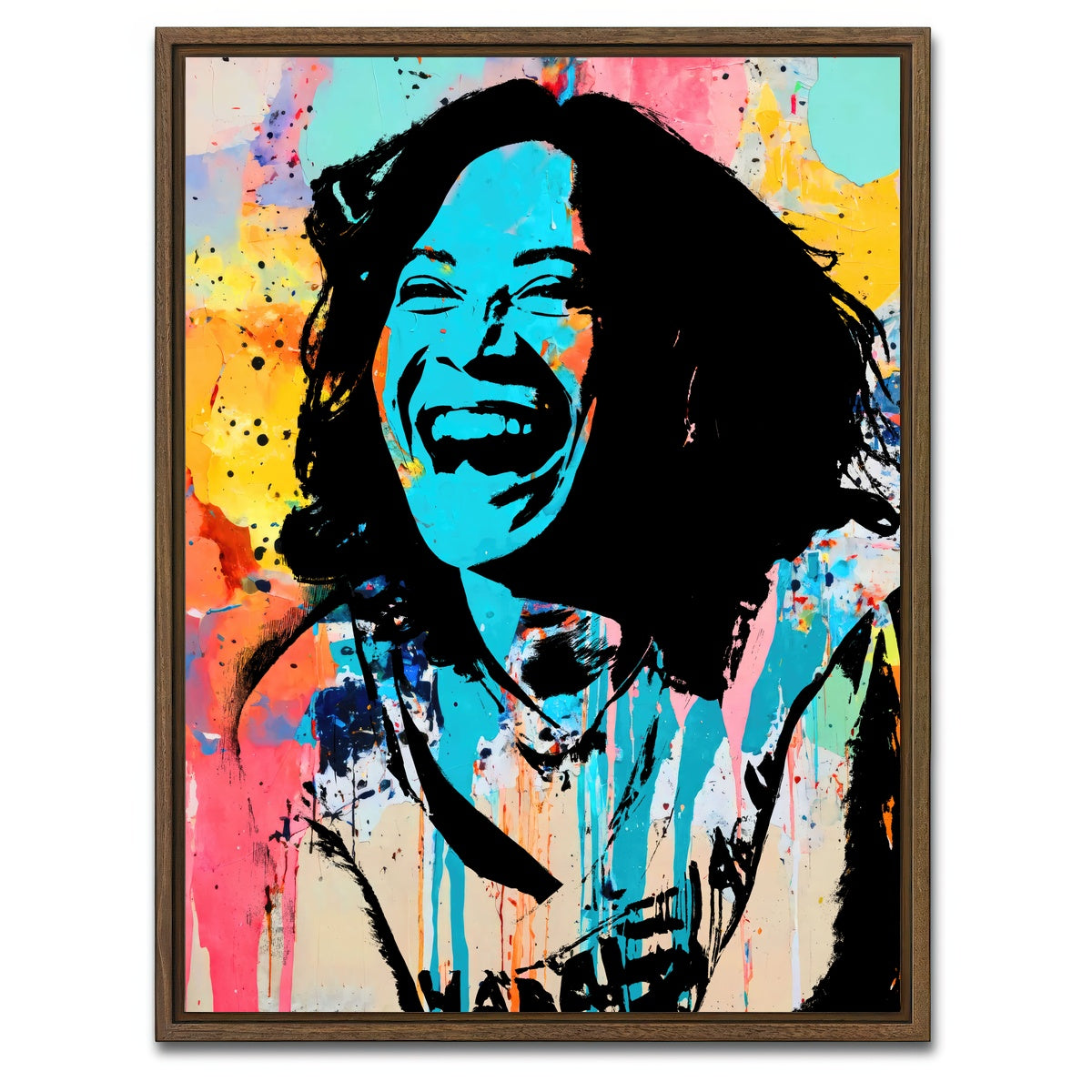 AUTO-MOCKUP WHITE | Kamala Laughing | 1 Piece | Walnut Framed Canvas | group=3x4