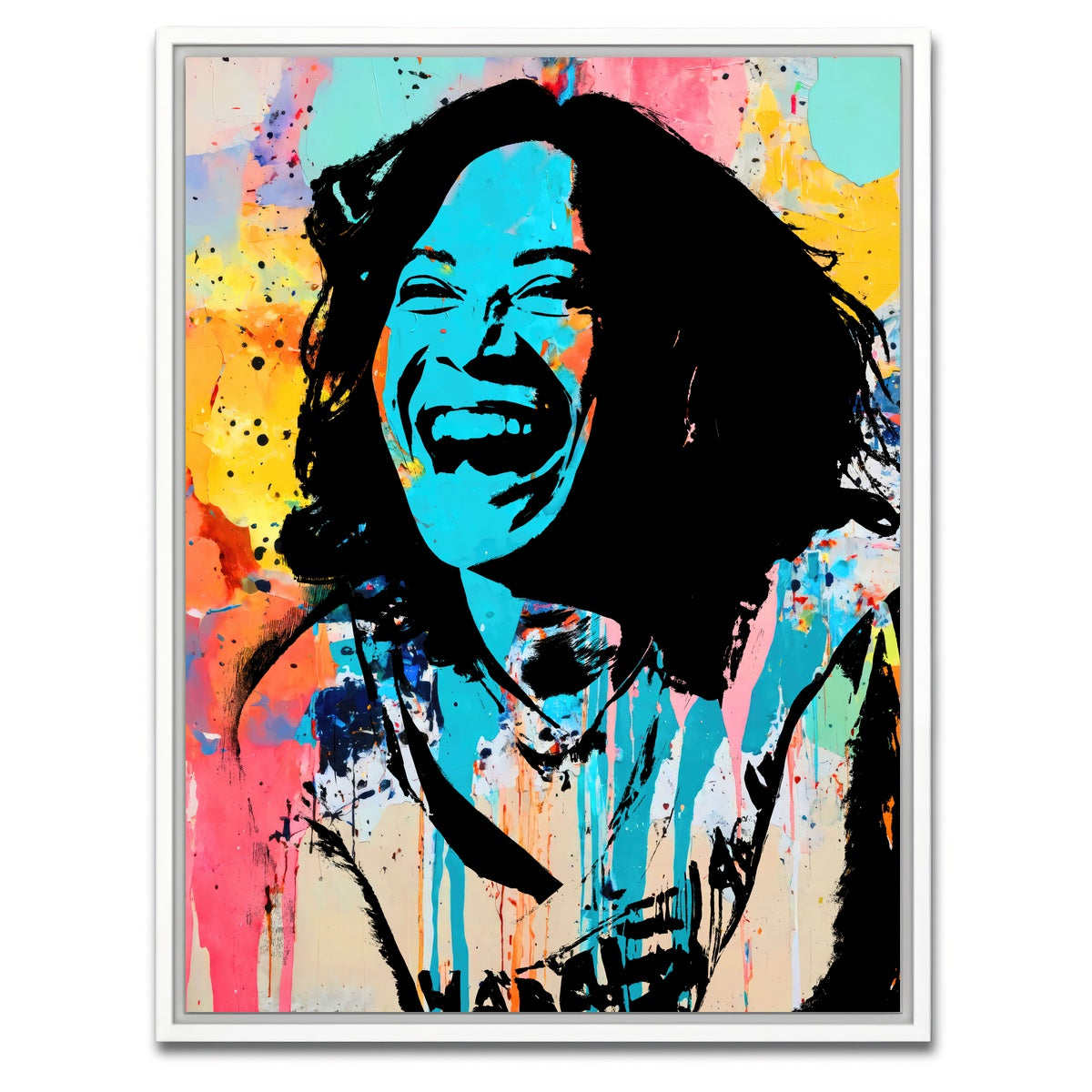 AUTO-MOCKUP WHITE | Kamala Laughing | 1 Piece | White Framed Canvas | group=3x4