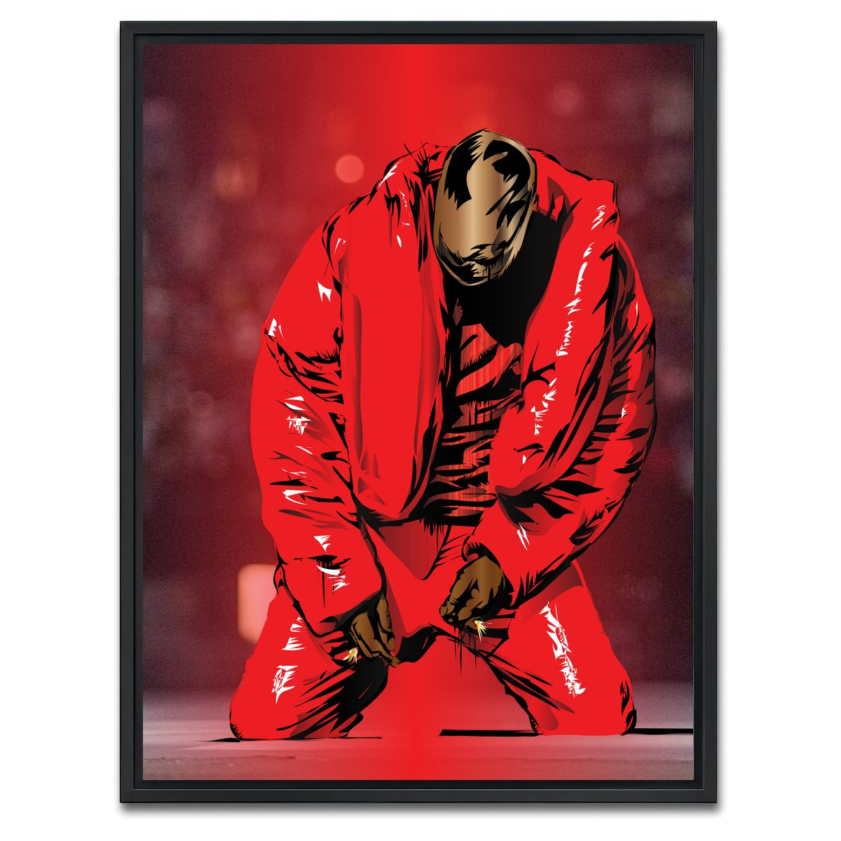 AUTO-MOCKUP WHITE | Kanye Red | 1 Piece | Black Framed Canvas | group=3x4