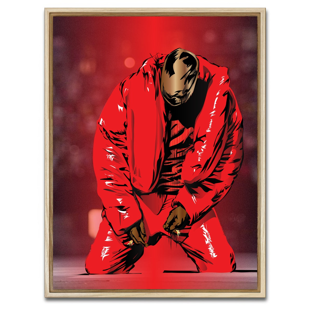 AUTO-MOCKUP WHITE | Kanye Red | 1 Piece | Natural Framed Canvas | group=3x4