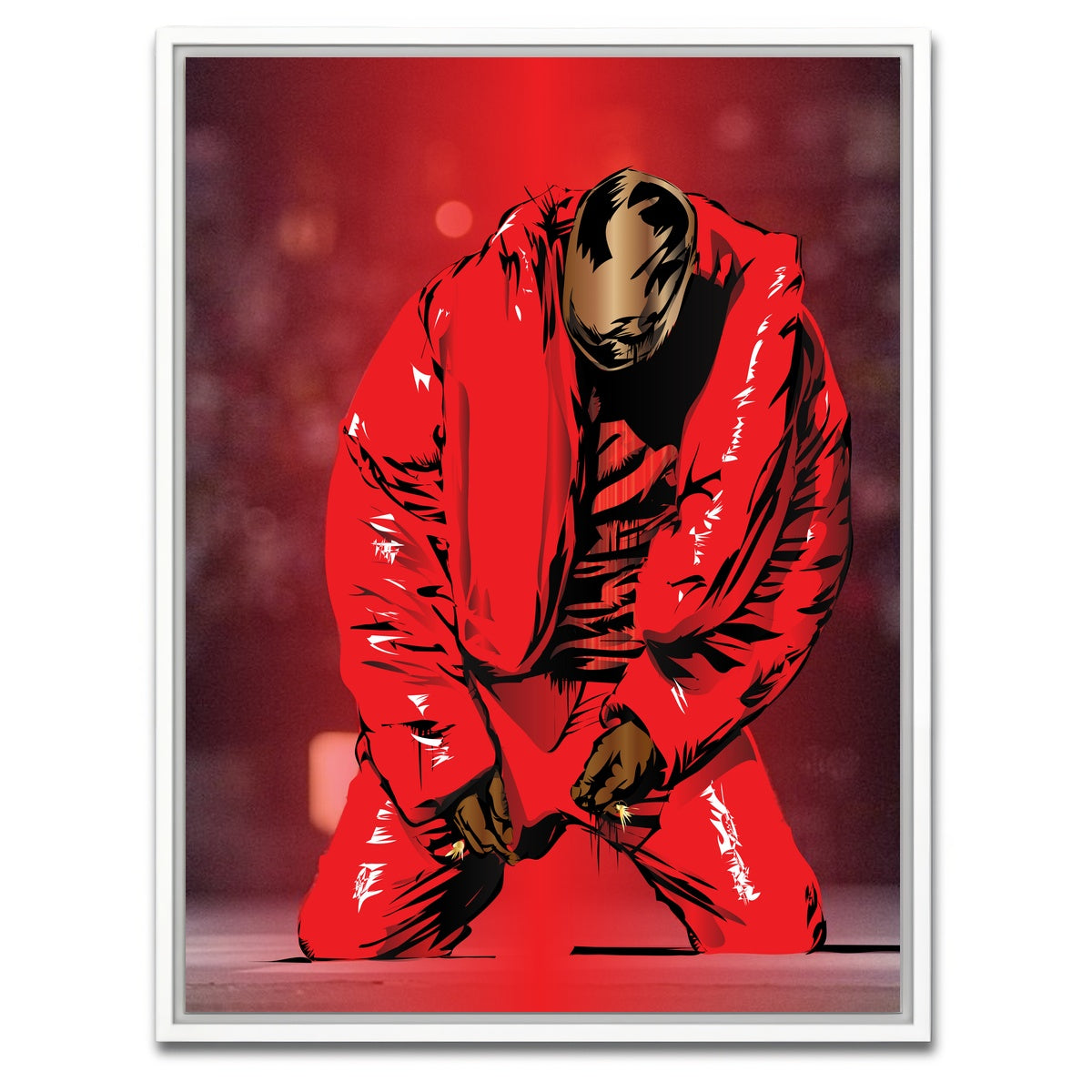 AUTO-MOCKUP WHITE | Kanye Red | 1 Piece | White Framed Canvas | group=3x4