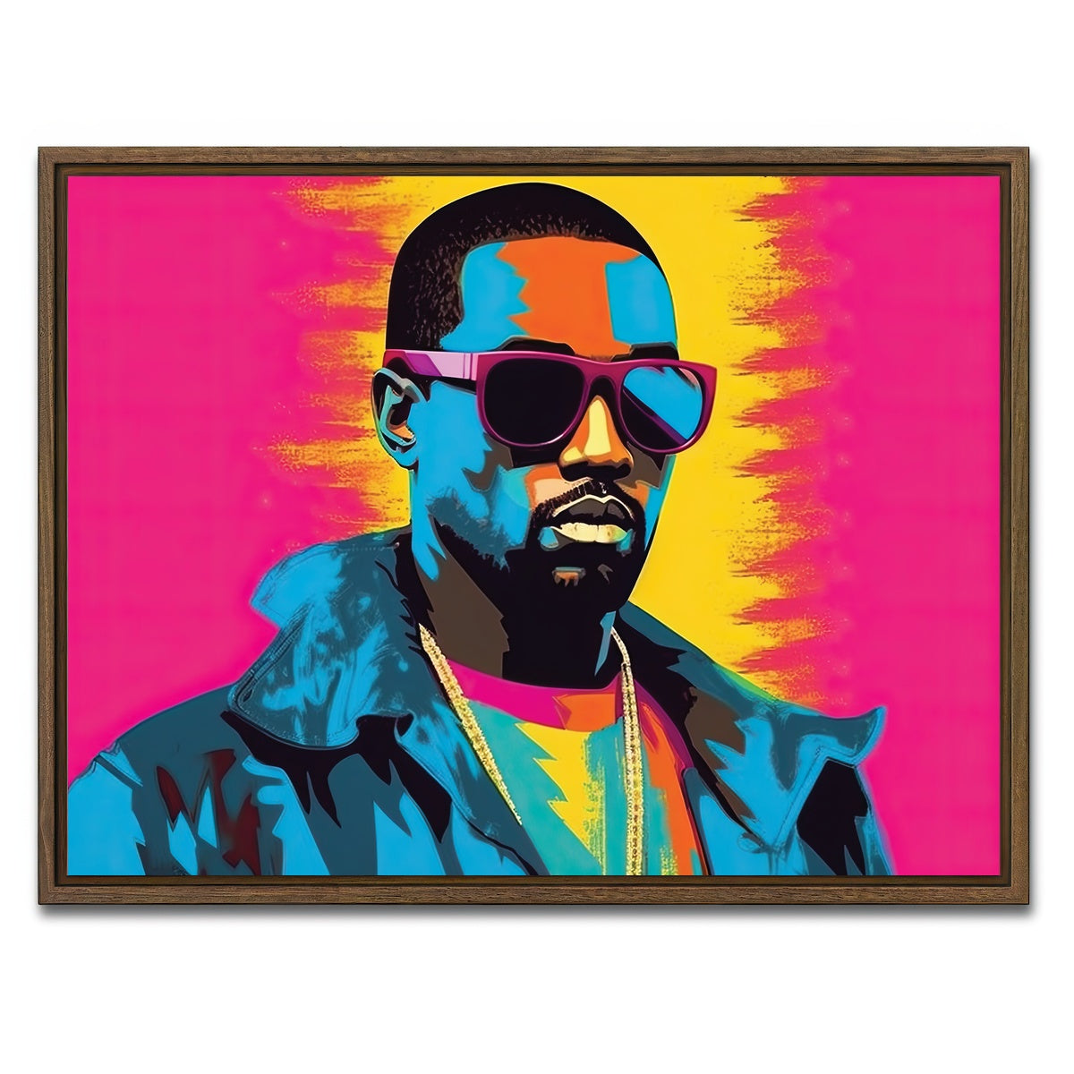AUTO-MOCKUP WHITE | Kanye The Rebel | 1 Piece | Walnut Framed Canvas | group=4x3
