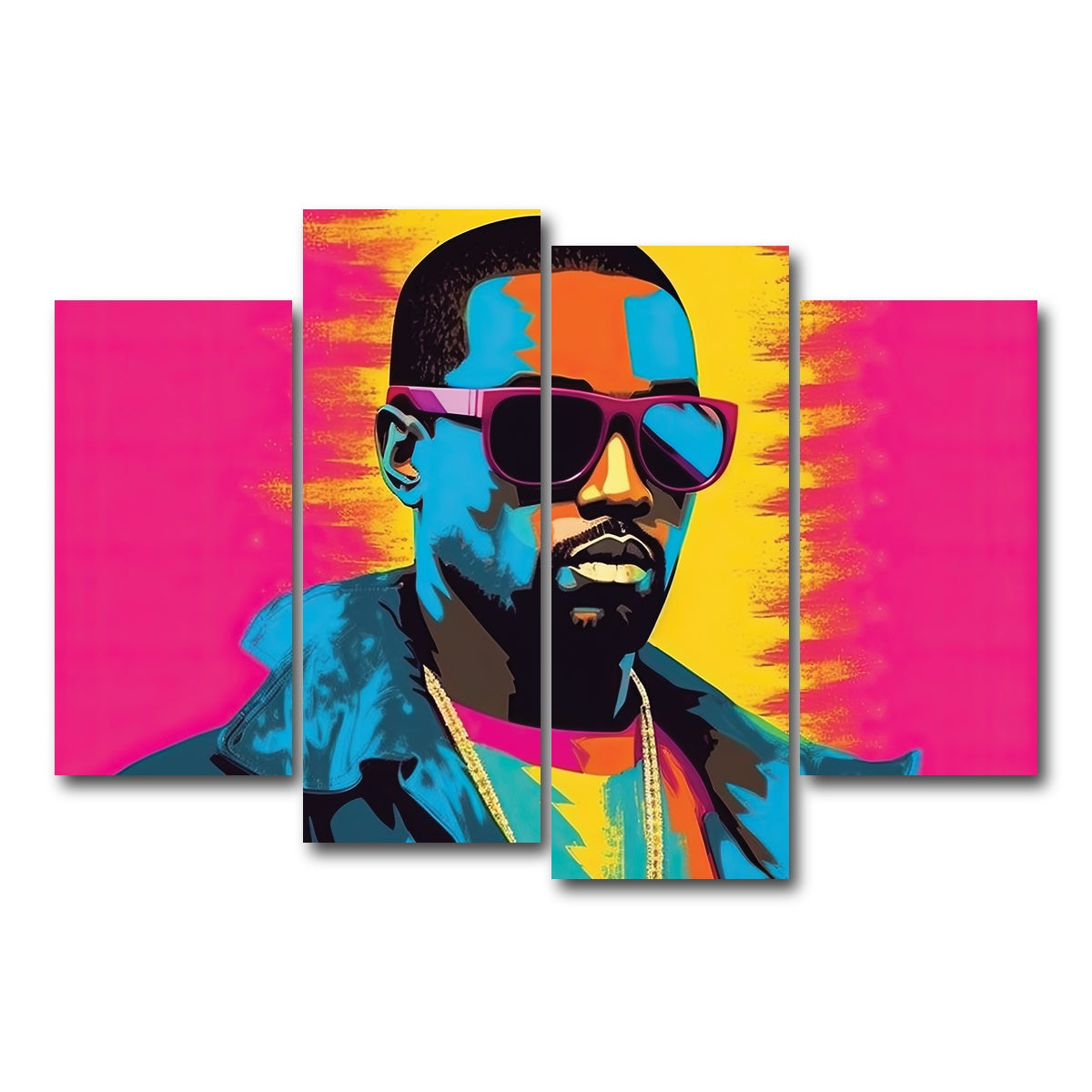 AUTO-MOCKUP WHITE | Kanye The Rebel | 4 Piece | Gallery Wrap Canvas | group=4_short