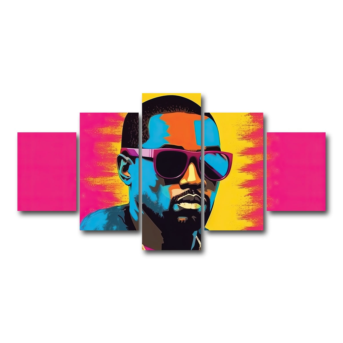 AUTO-MOCKUP WHITE | Kanye The Rebel | 5 Piece | Gallery Wrap Canvas | group=5_short