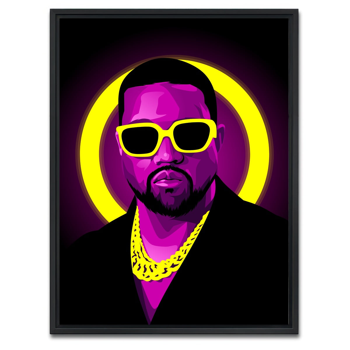 AUTO-MOCKUP WHITE | Kanye west Shades | 1 Piece | Black Framed Canvas | group=3x4