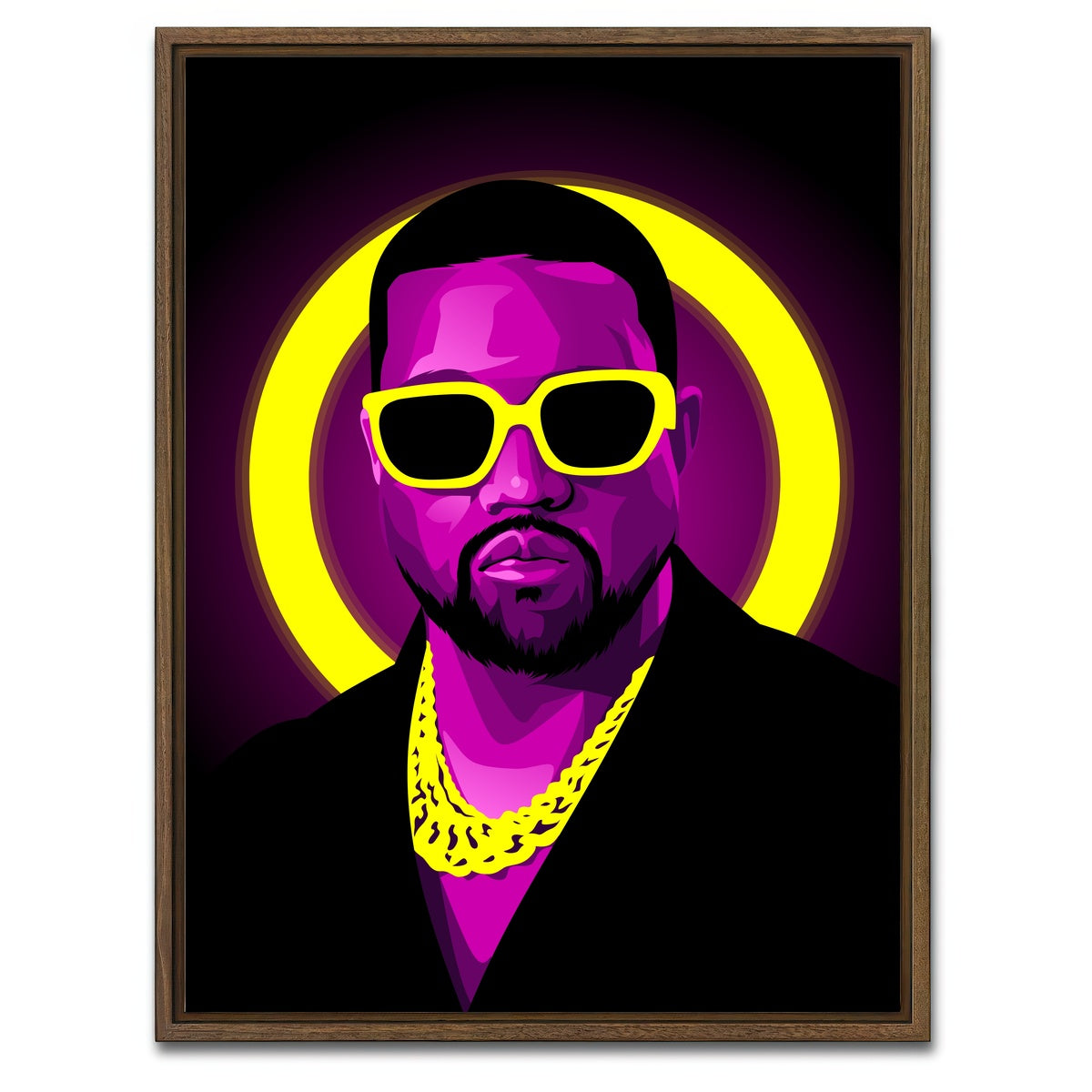 AUTO-MOCKUP WHITE | Kanye west Shades | 1 Piece | Walnut Framed Canvas | group=3x4