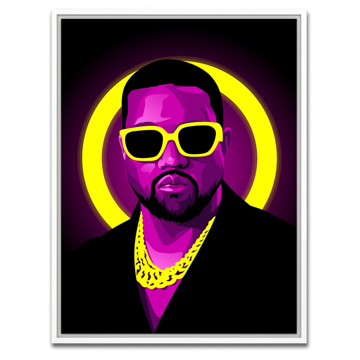 AUTO-MOCKUP WHITE | Kanye west Shades | 1 Piece | White Framed Canvas | group=3x4
