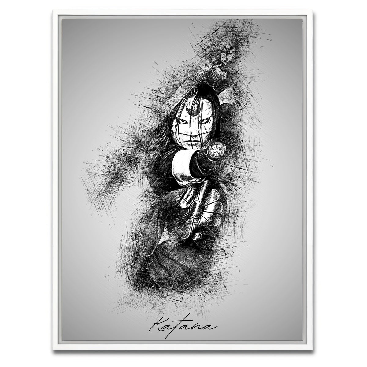 AUTO-MOCKUP WHITE | Katana | 1 Piece | White Framed Canvas | group=3x4