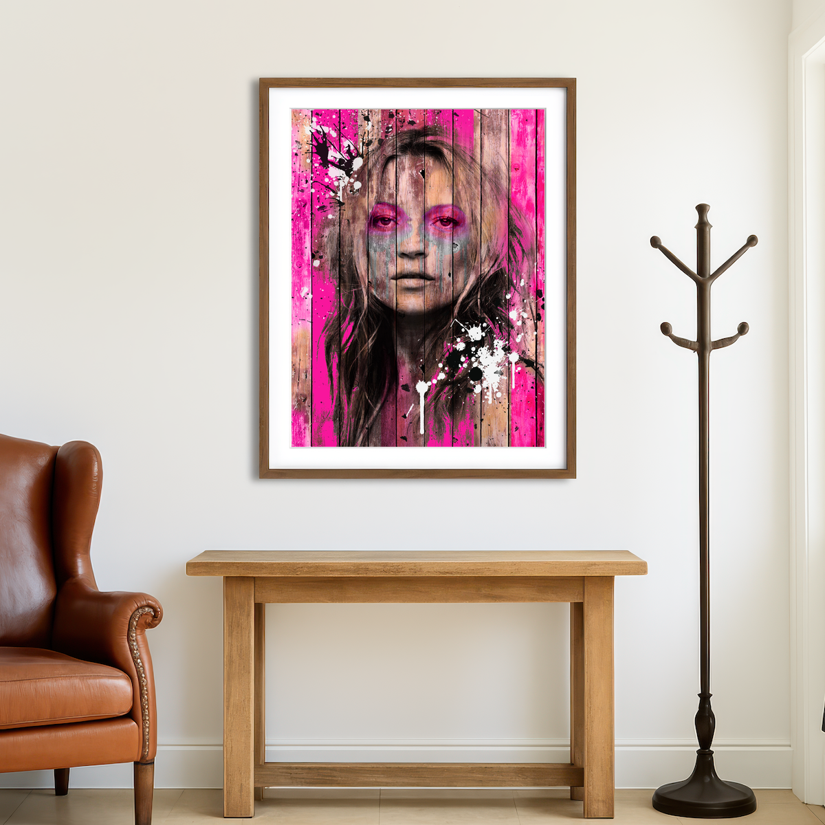 AUTO-MOCKUP ROOM | Kate Moss Wood Wall Art
