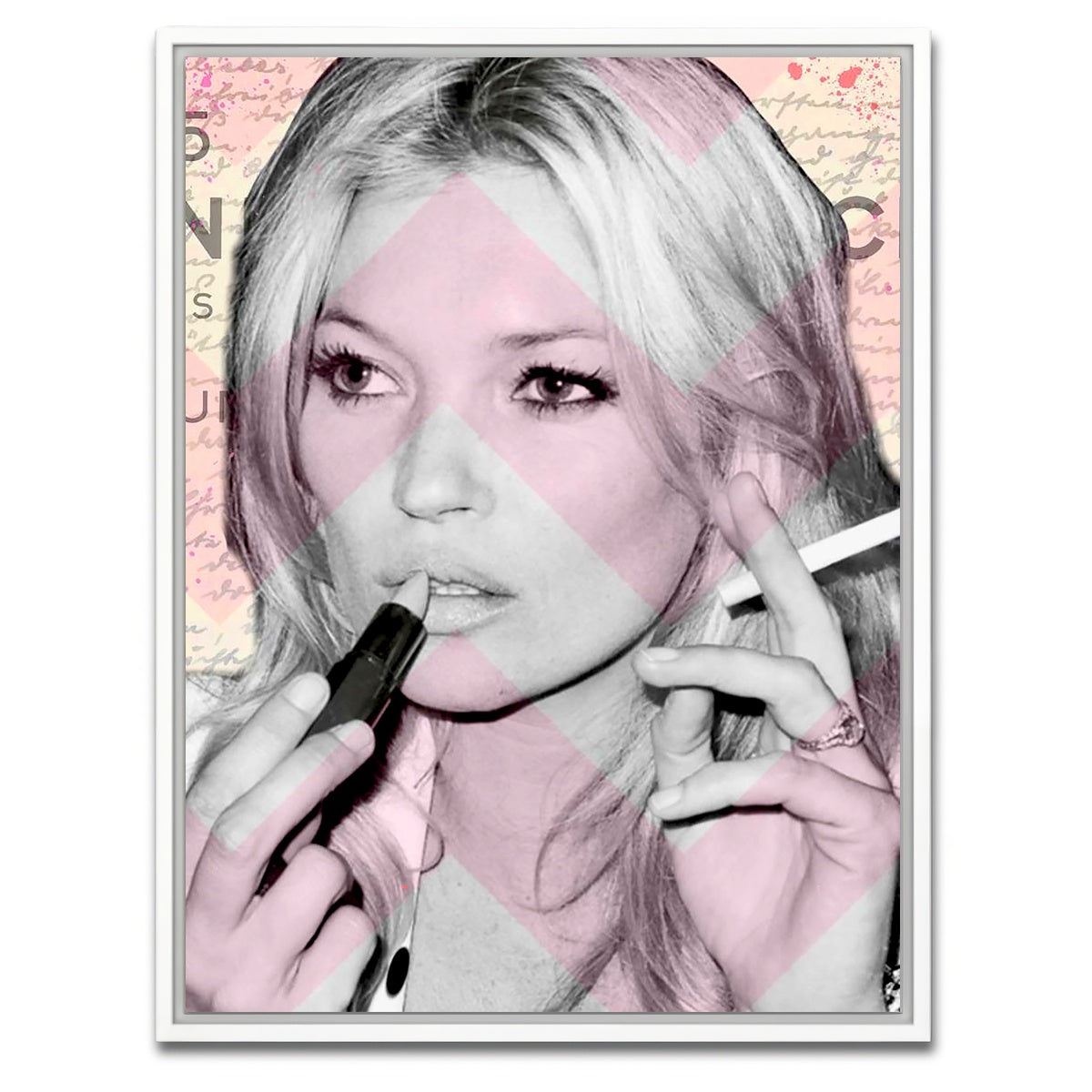 AUTO-MOCKUP WHITE | Kate Moss | 1 Piece | White Framed Canvas | group=3x4