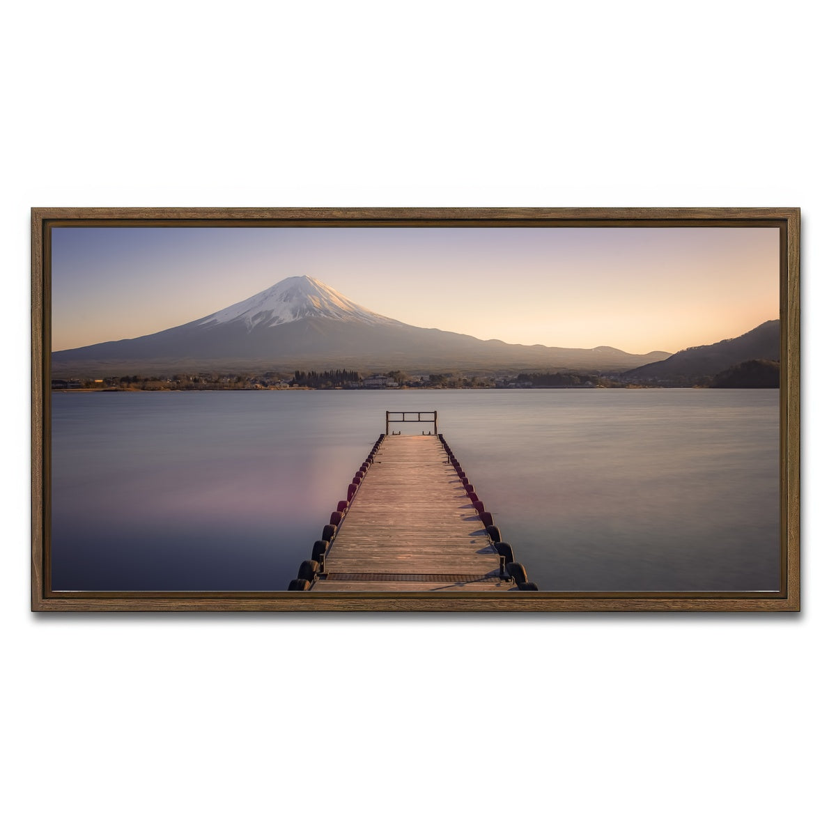 AUTO-MOCKUP WHITE | Kawaguchiko Lake | 1 Piece | Walnut Framed Canvas | group=2x1
