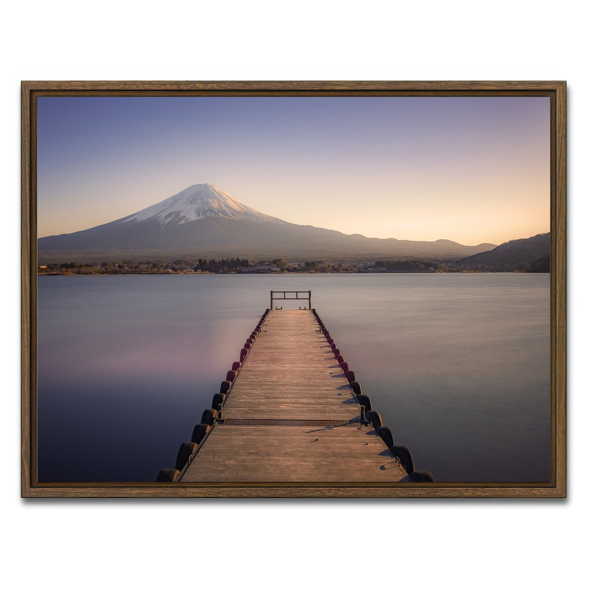 AUTO-MOCKUP WHITE | Kawaguchiko Lake | 1 Piece | Walnut Framed Canvas | group=4x3