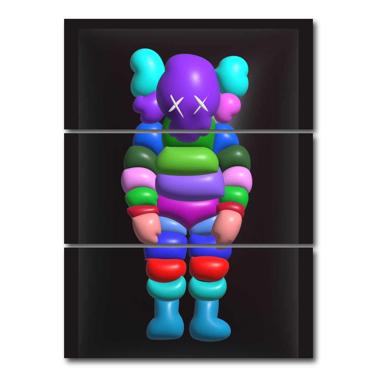 AUTO-MOCKUP WHITE | Kawsman | 3 Piece | Gallery Wrap Canvas | group=8x18_stacked