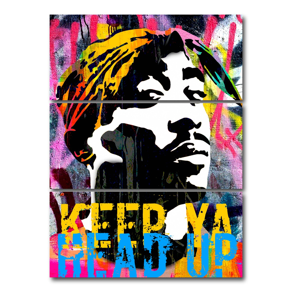 AUTO-MOCKUP WHITE | Keep Ya Head Up | 3 Piece | Gallery Wrap Canvas | group=8x18_stacked