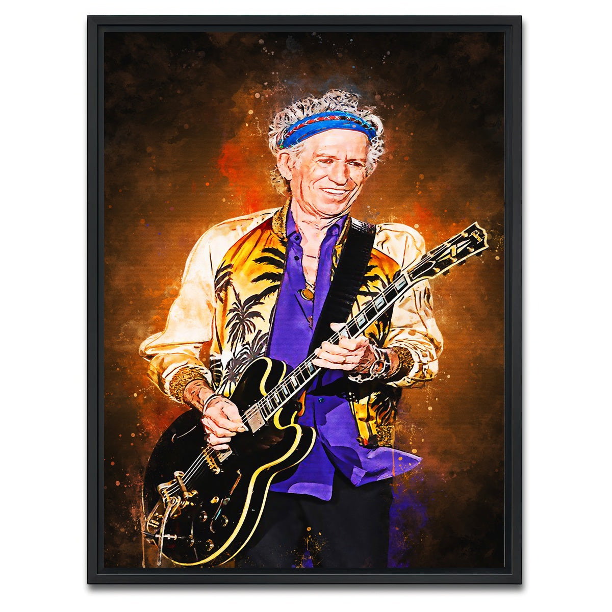 AUTO-MOCKUP WHITE | Keith Richards Painting | 1 Piece | Black Framed Canvas | group=3x4