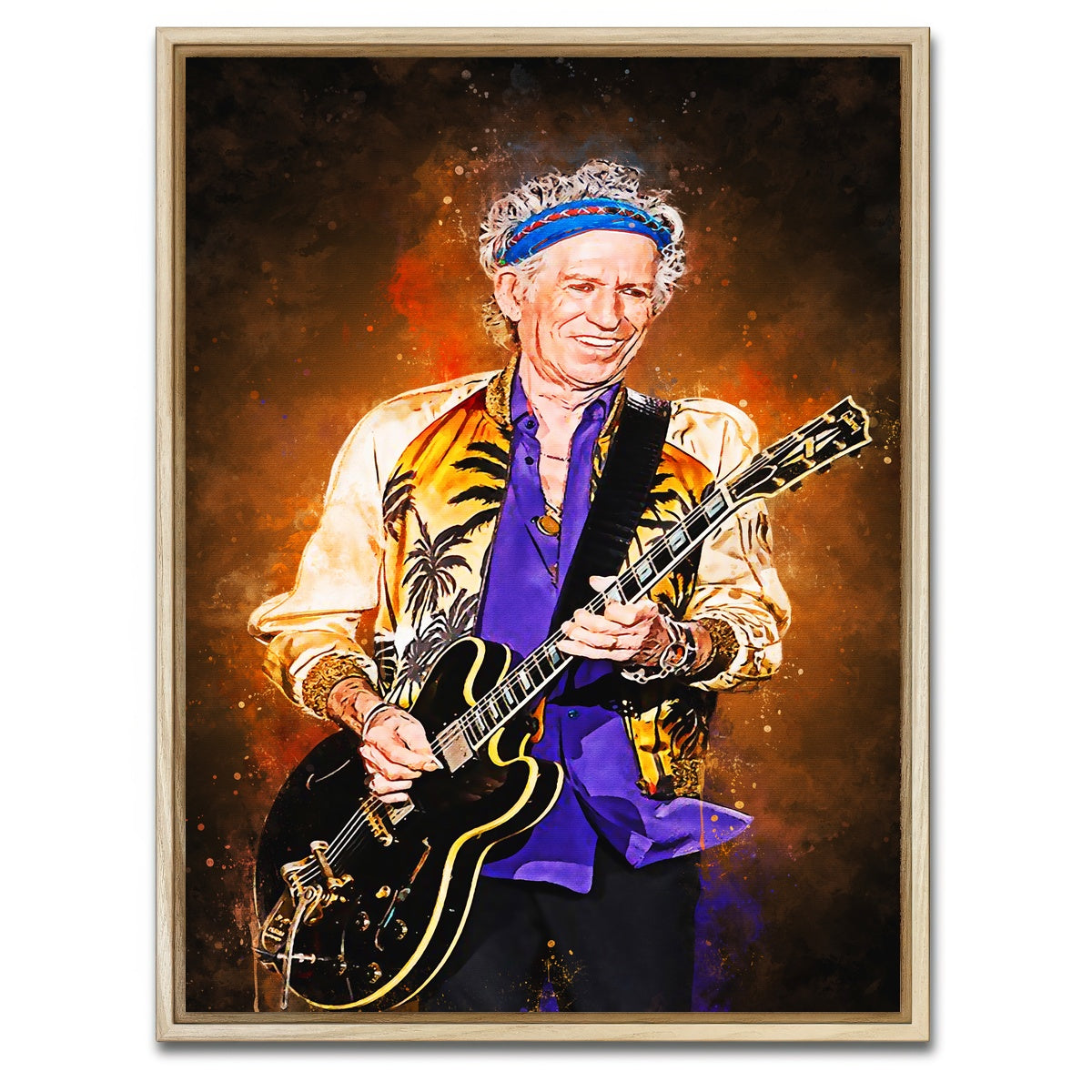 AUTO-MOCKUP WHITE | Keith Richards Painting | 1 Piece | Natural Framed Canvas | group=3x4