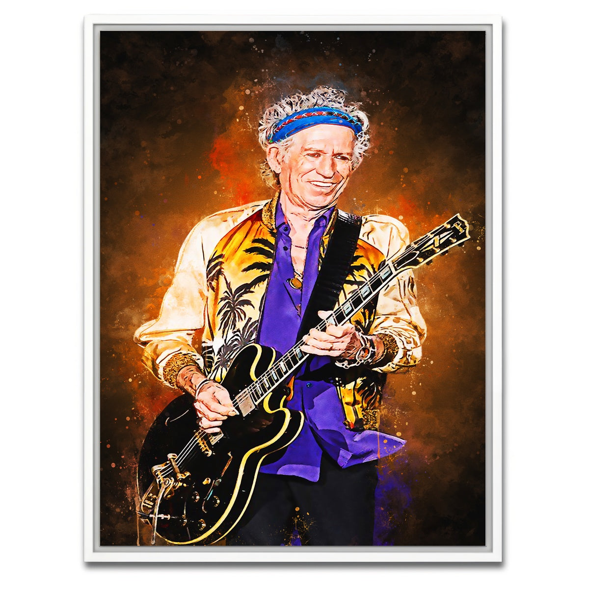 AUTO-MOCKUP WHITE | Keith Richards Painting | 1 Piece | White Framed Canvas | group=3x4