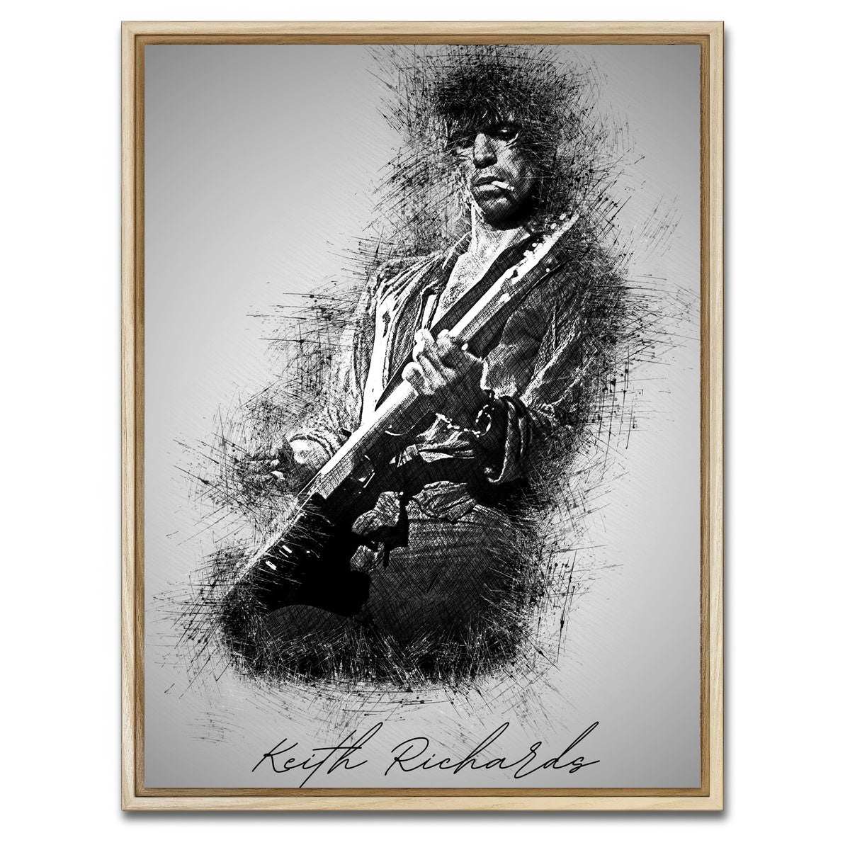 AUTO-MOCKUP WHITE | Keith Richards | 1 Piece | Natural Framed Canvas | group=3x4