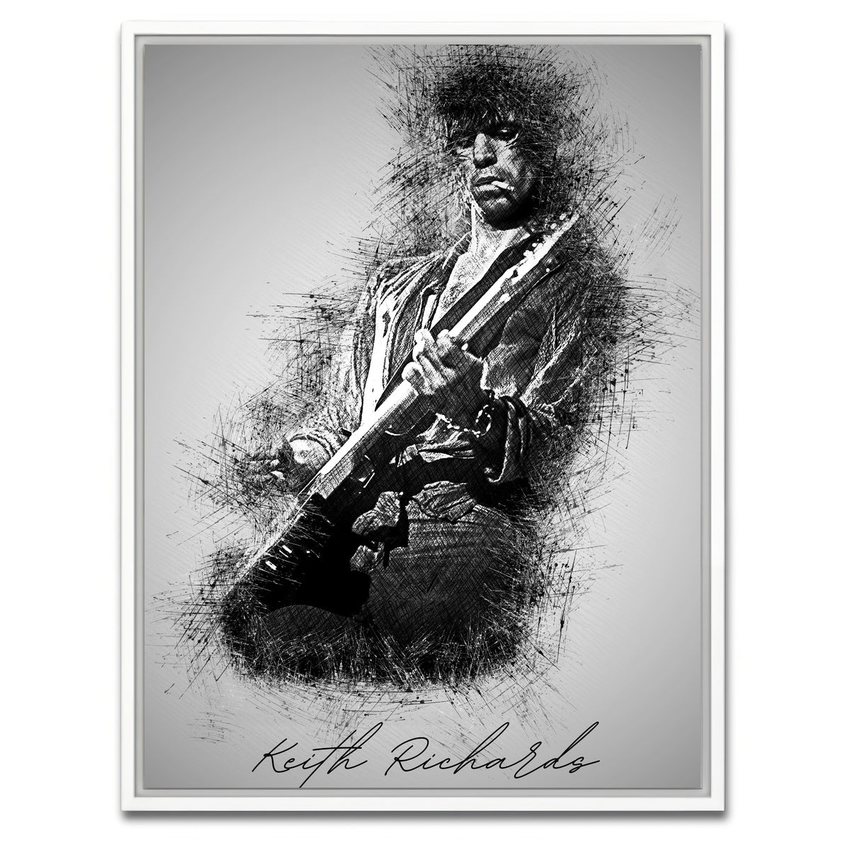 AUTO-MOCKUP WHITE | Keith Richards | 1 Piece | White Framed Canvas | group=3x4