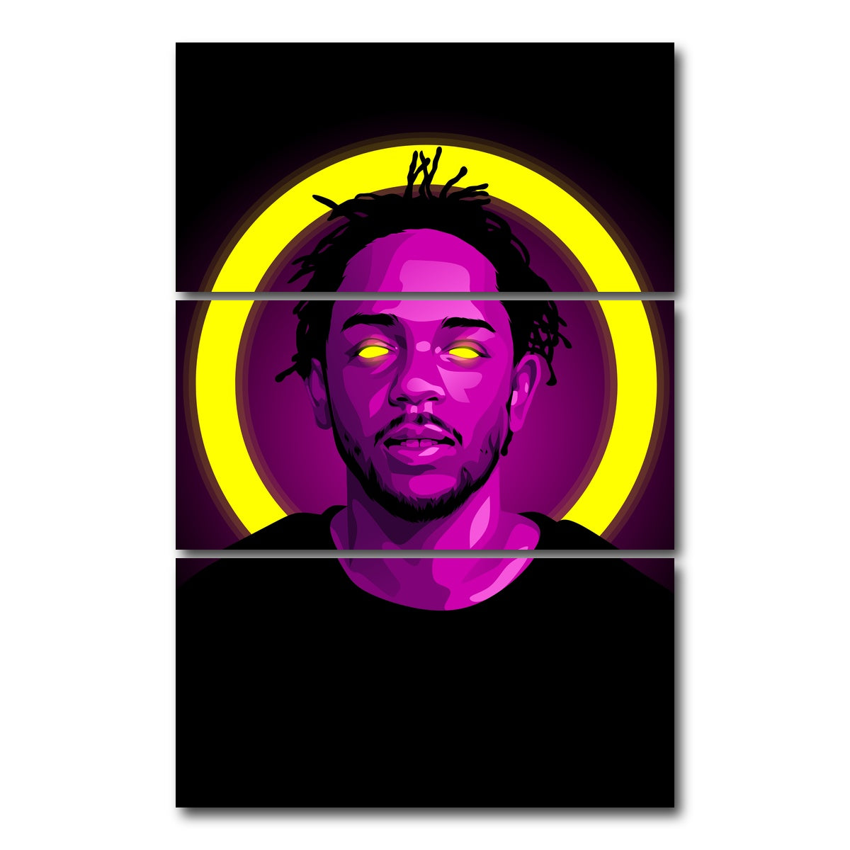 AUTO-MOCKUP WHITE | Kendrick Lamar | 3 Piece | Gallery Wrap Canvas | group=12x24_stacked
