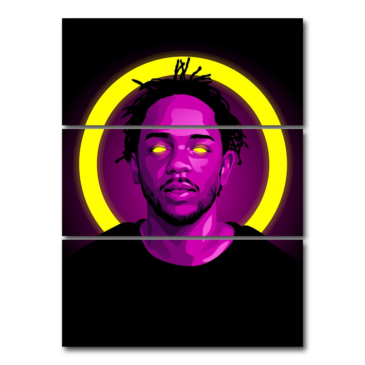 AUTO-MOCKUP WHITE | Kendrick Lamar | 3 Piece | Gallery Wrap Canvas | group=8x18_stacked