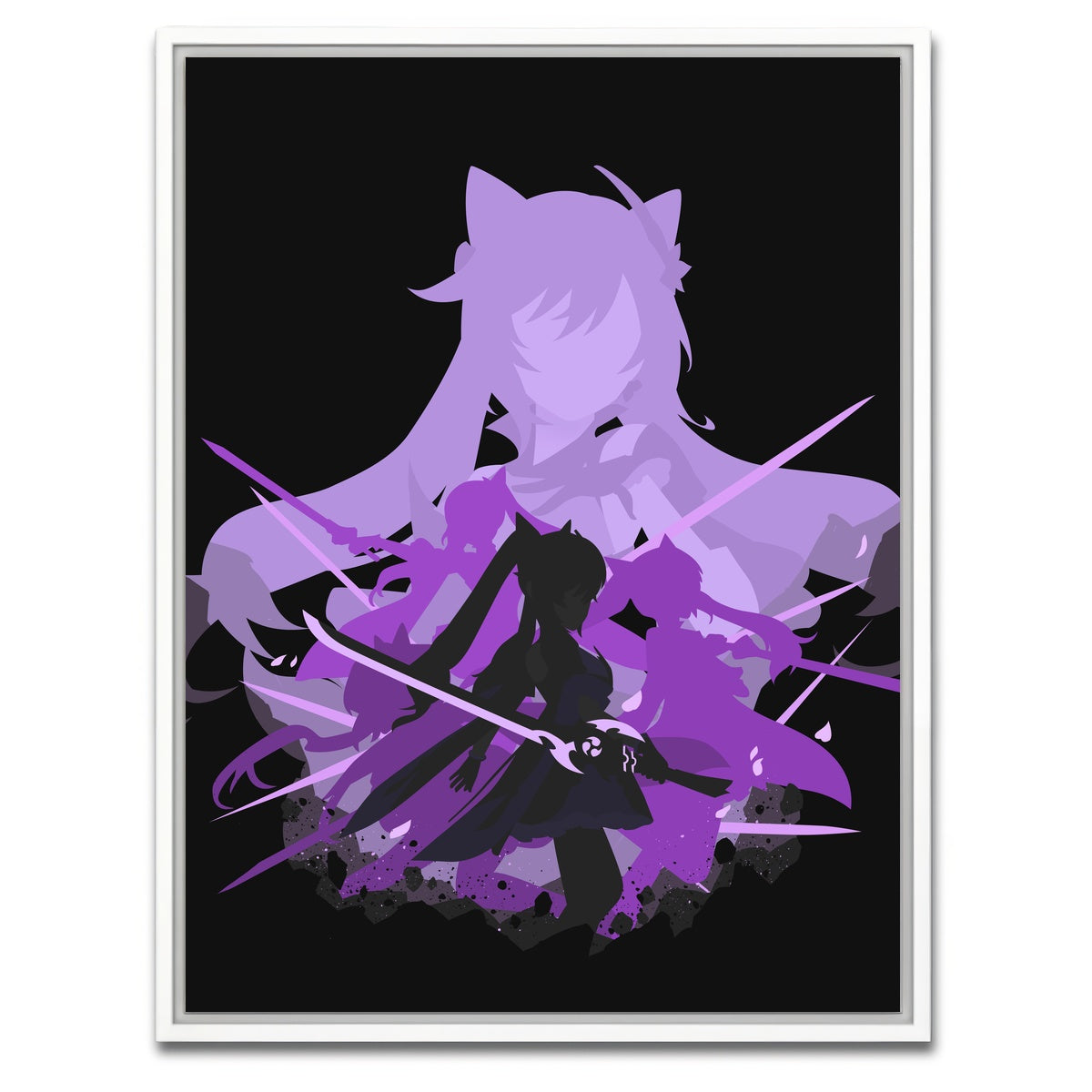 AUTO-MOCKUP WHITE | Keqing | 1 Piece | White Framed Canvas | group=3x4