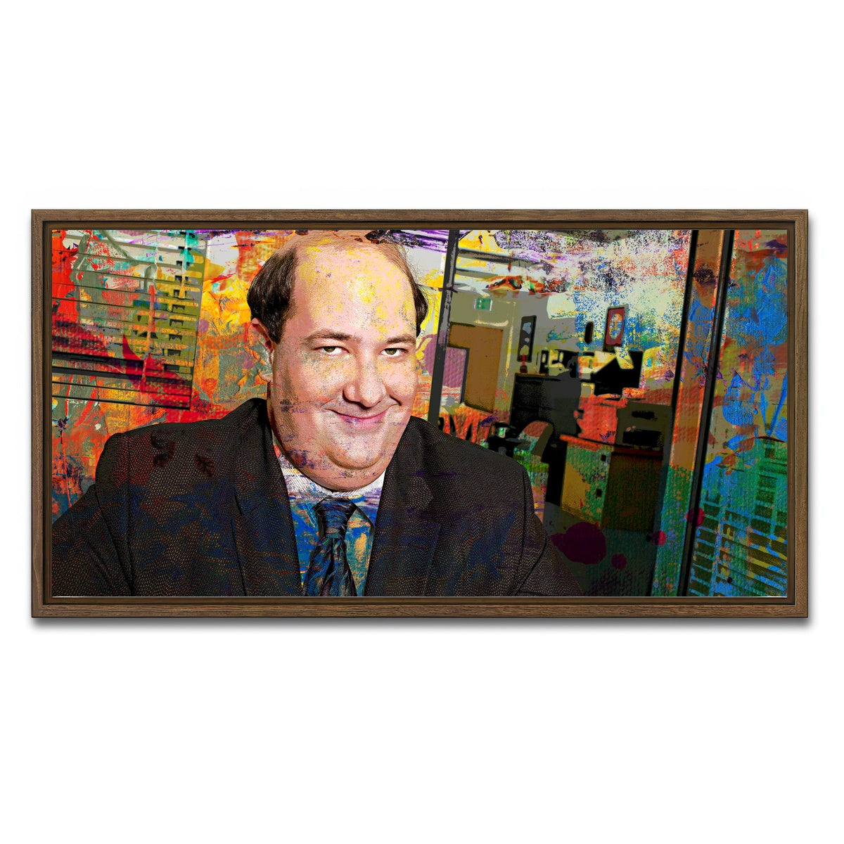 AUTO-MOCKUP WHITE | Kevin - The Office | 1 Piece | Walnut Framed Canvas | group=2x1