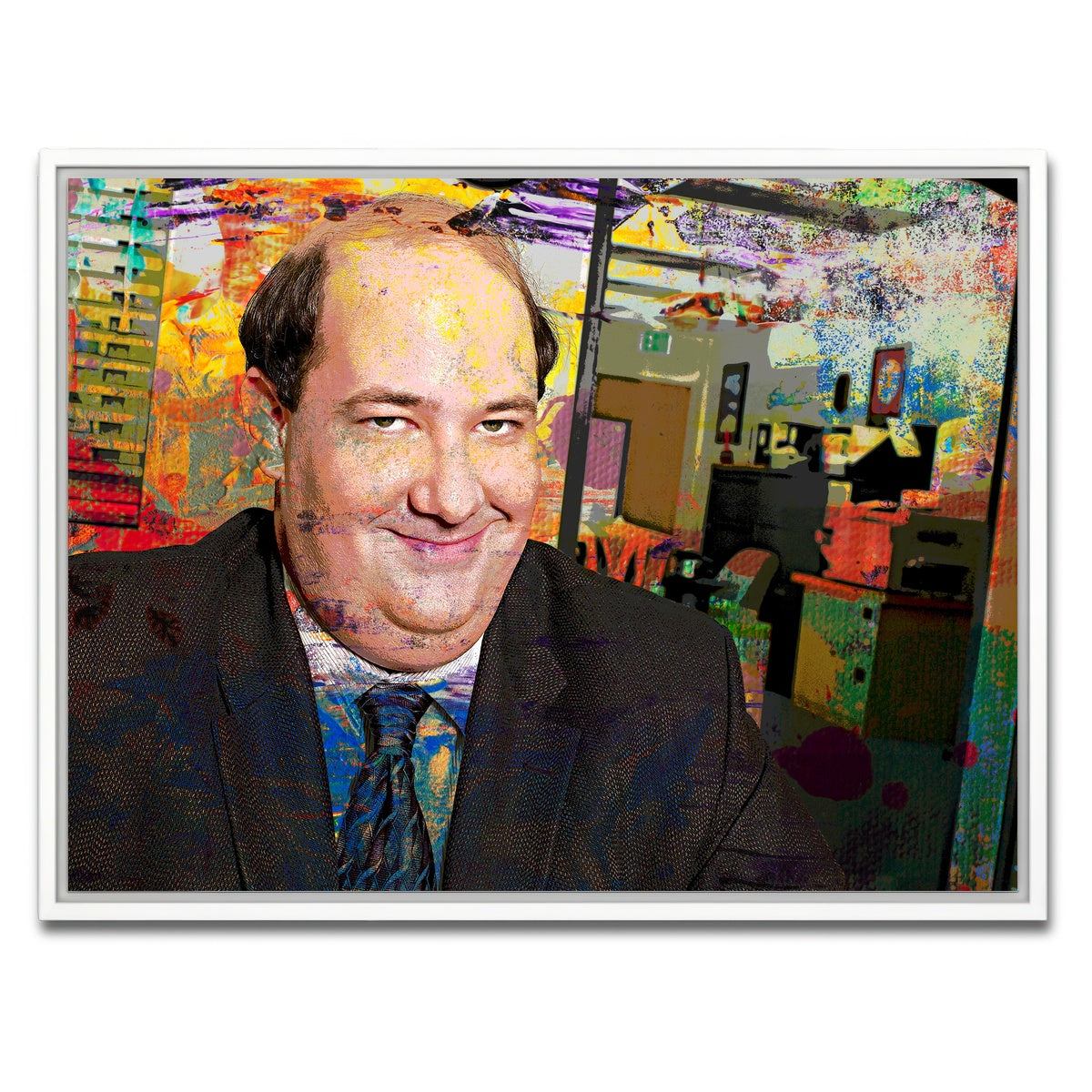 AUTO-MOCKUP WHITE | Kevin - The Office | 1 Piece | White Framed Canvas | group=4x3