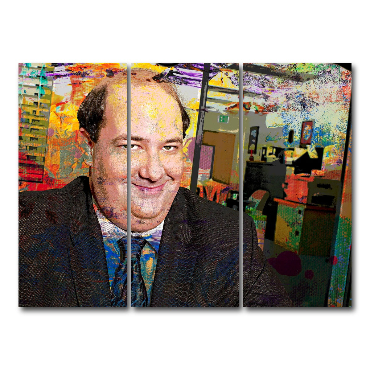 AUTO-MOCKUP WHITE | Kevin - The Office | 3 Piece | Gallery Wrap Canvas | group=8x18