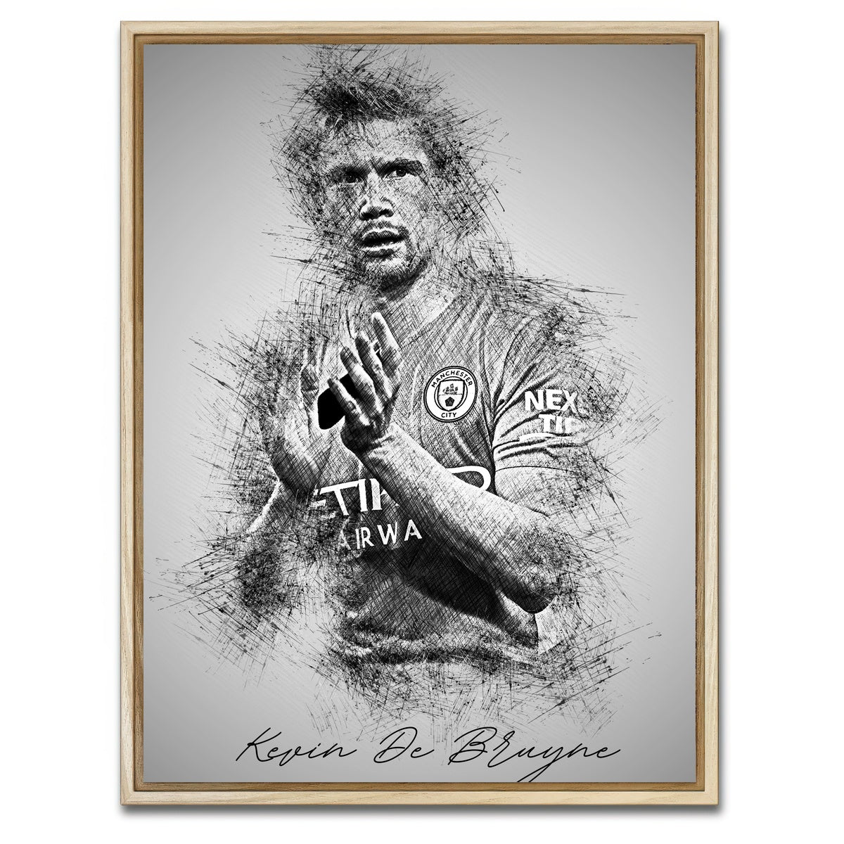 AUTO-MOCKUP WHITE | Kevin De Bruyne | 1 Piece | Natural Framed Canvas | group=3x4