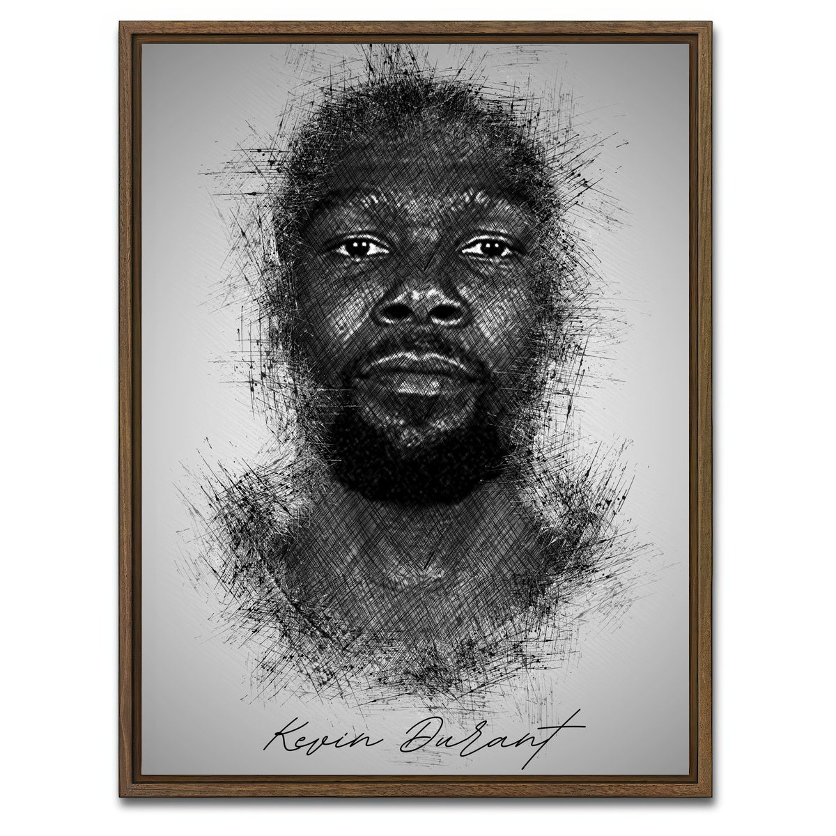 AUTO-MOCKUP WHITE | Kevin Durant | 1 Piece | Walnut Framed Canvas | group=3x4
