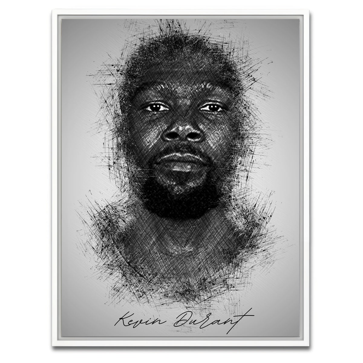 AUTO-MOCKUP WHITE | Kevin Durant | 1 Piece | White Framed Canvas | group=3x4