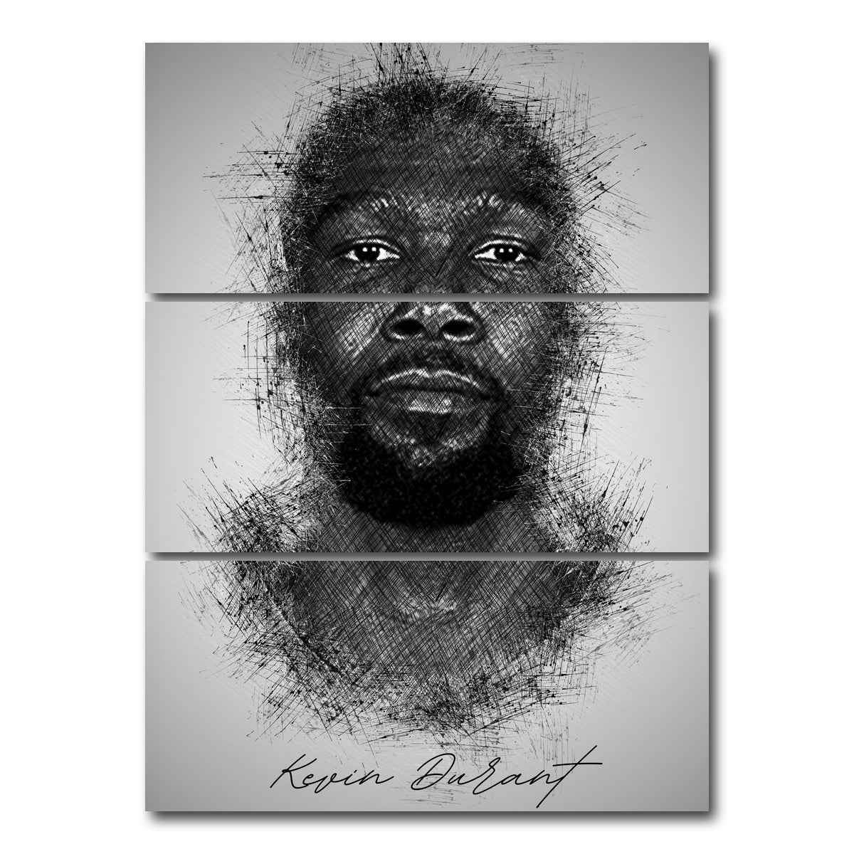 AUTO-MOCKUP WHITE | Kevin Durant | 3 Piece | Gallery Wrap Canvas | group=8x18_stacked