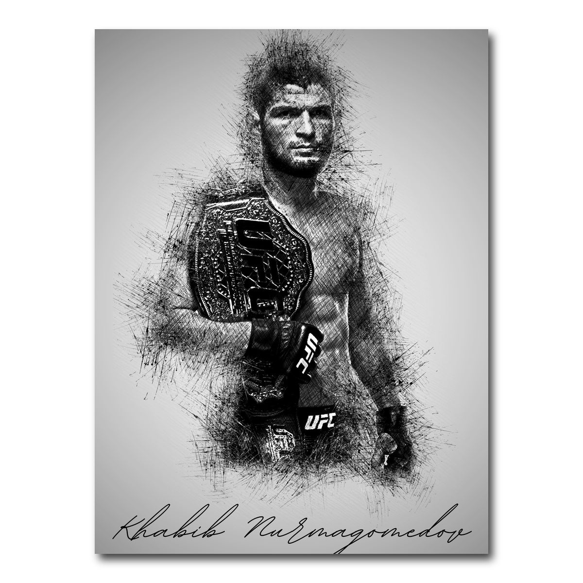 AUTO-MOCKUP WHITE | Khabib Nurmagomedov | 1 Piece | Gallery Wrap Canvas | group=3x4