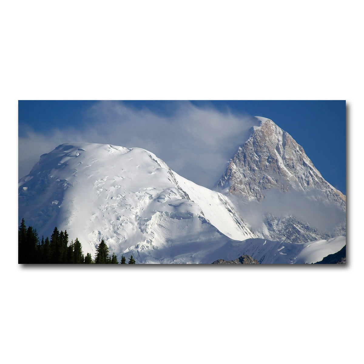 AUTO-MOCKUP WHITE | Khan Tengri and Bayankol peaks | 1 Piece | Gallery Wrap Canvas | group=2x1