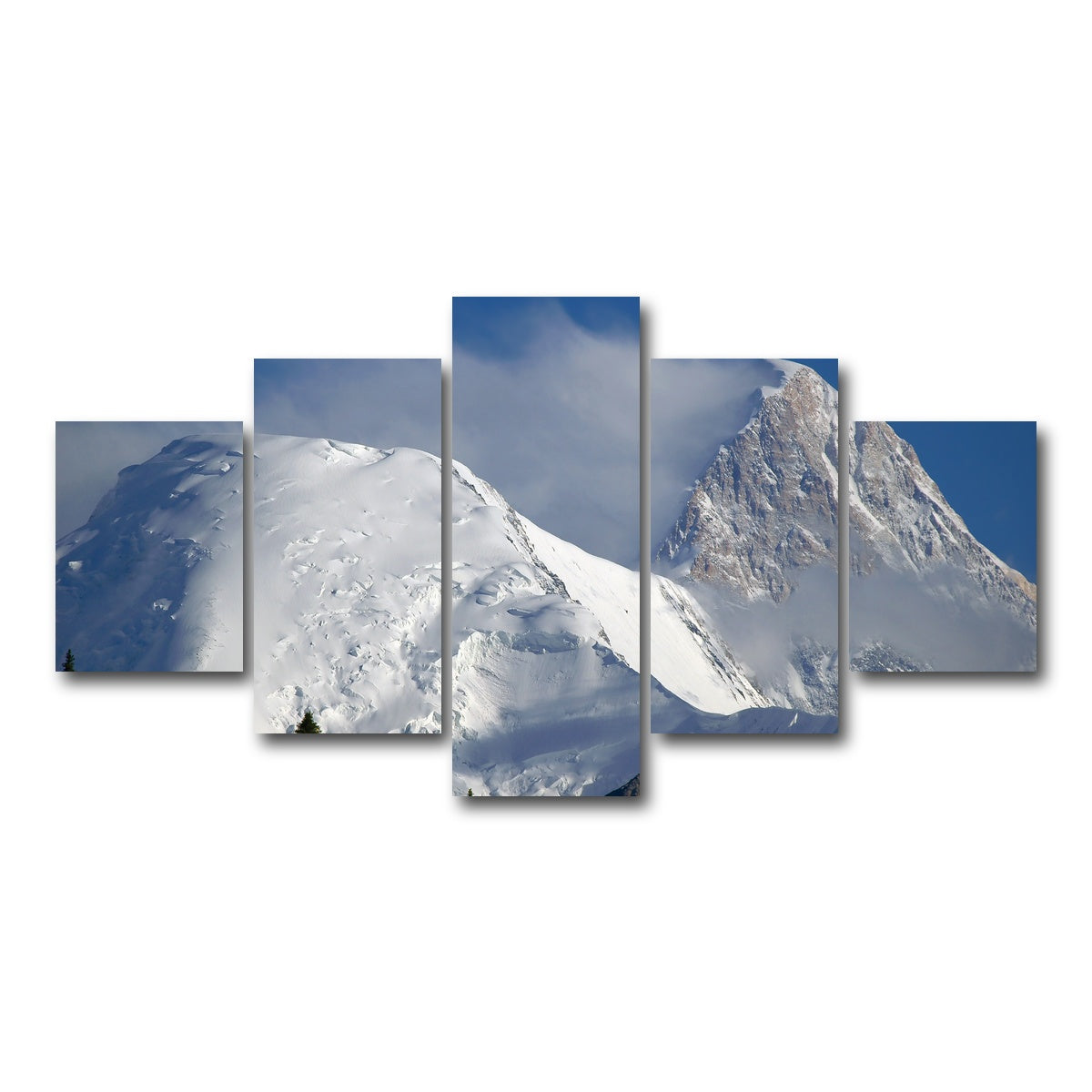 AUTO-MOCKUP WHITE | Khan Tengri and Bayankol peaks | 5 Piece | Gallery Wrap Canvas | group=5_short