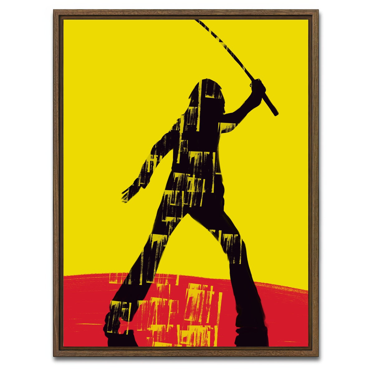 AUTO-MOCKUP WHITE | Kill Bill Silhouette | 1 Piece | Walnut Framed Canvas | group=3x4