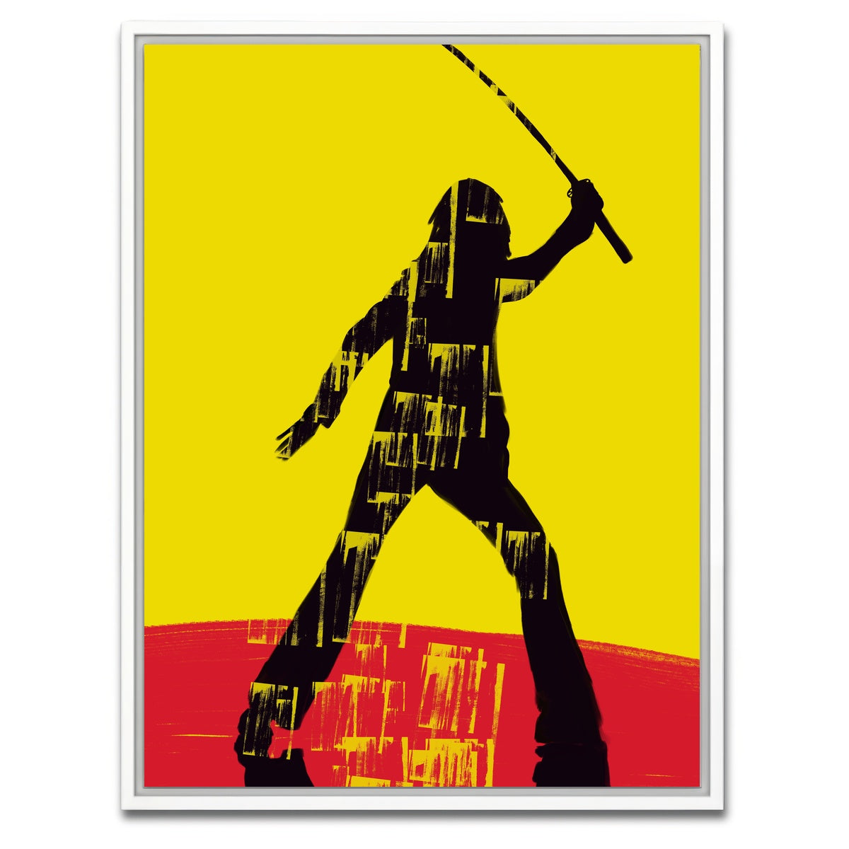 AUTO-MOCKUP WHITE | Kill Bill Silhouette | 1 Piece | White Framed Canvas | group=3x4
