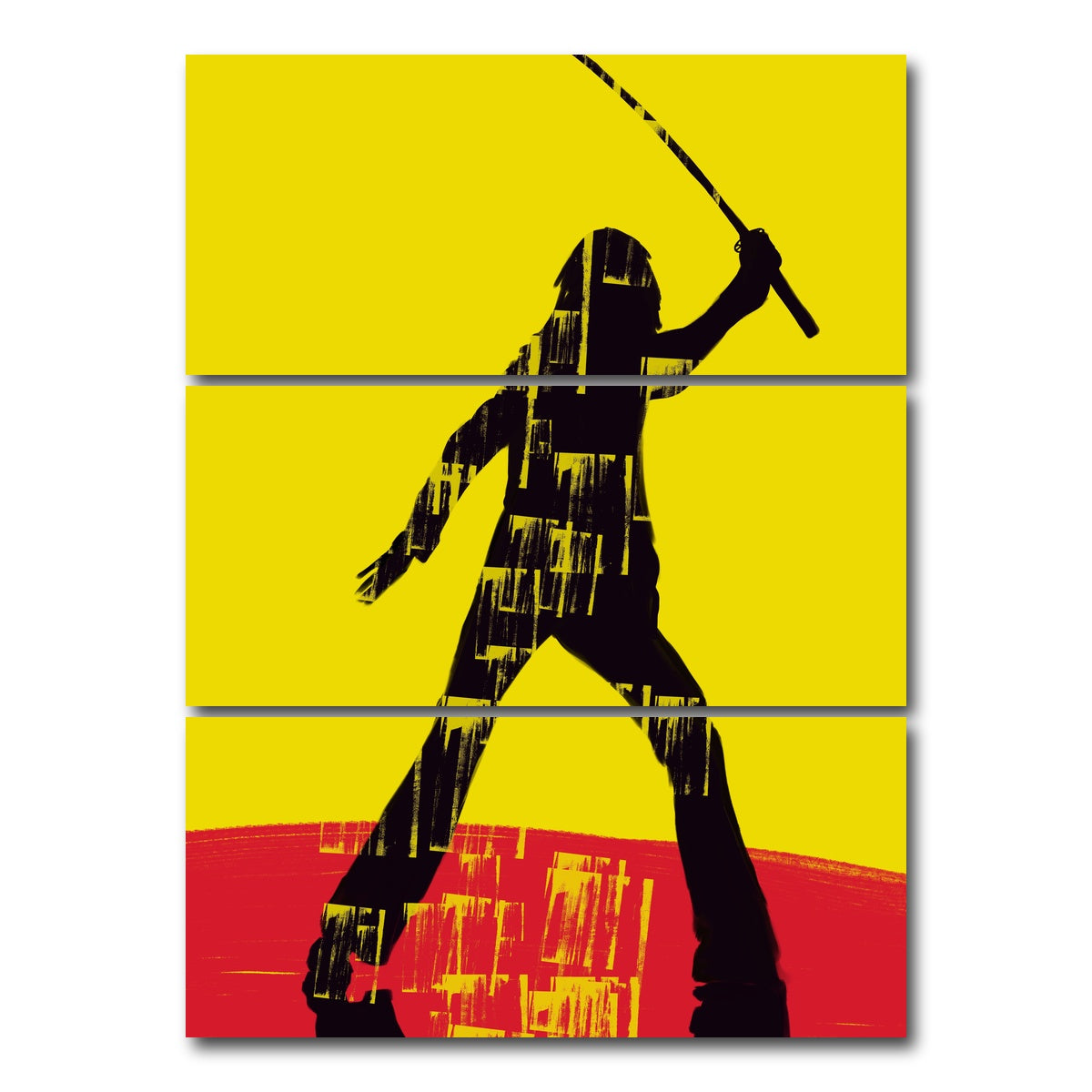 AUTO-MOCKUP WHITE | Kill Bill Silhouette | 3 Piece | Gallery Wrap Canvas | group=8x18_stacked