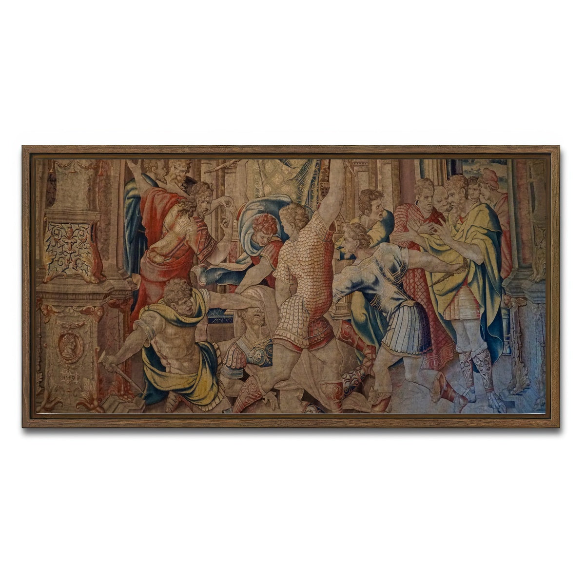 AUTO-MOCKUP WHITE | Killing of Caesar Tapestry | 1 Piece | Walnut Framed Canvas | group=2x1